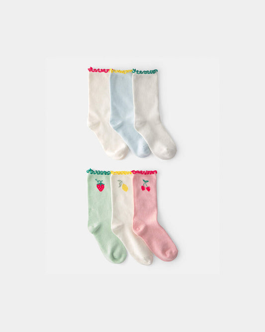 Carter's Girls Girl 6-Pack Fruit Crew Socks