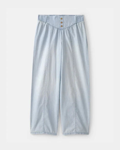 Oshkosh Girls Chambray Baggy Pants - Light Wash