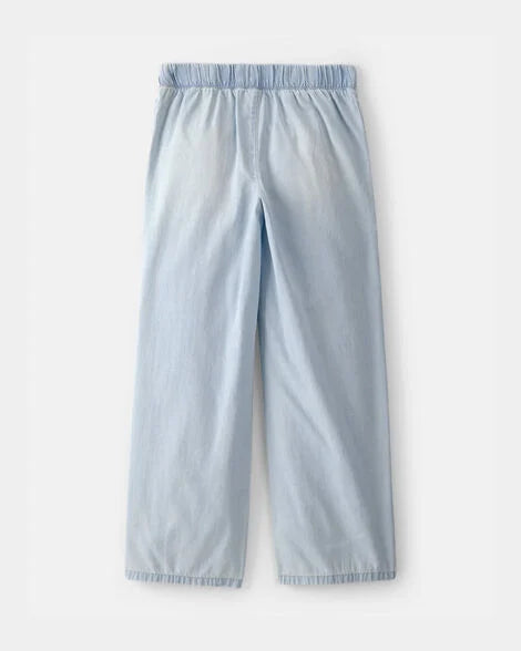 Oshkosh Girls Chambray Baggy Pants - Light Wash