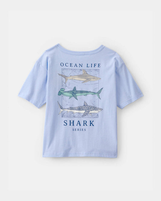 Oshkosh Boys Shark Ocean Life Graphic Tee - Blue