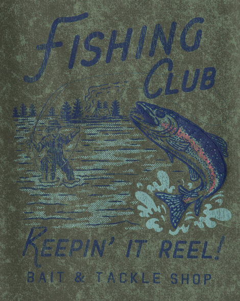 Oshkosh Boys Fishing Club Graphic Tee - Olive