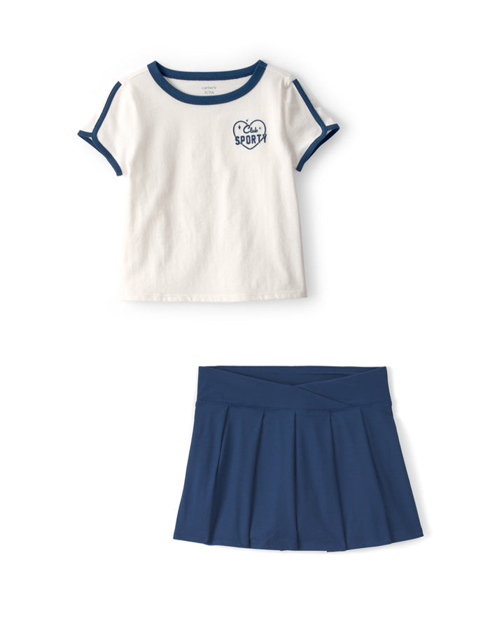 Carter's Girls 'Club Sporty' Active Top with Pleated Active Skort