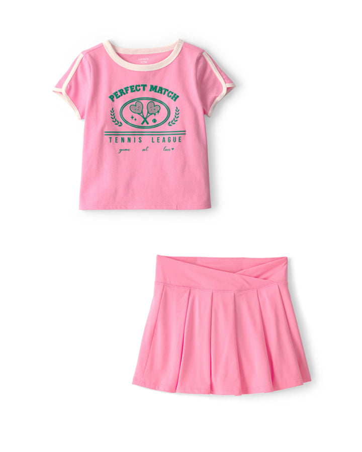 Carter's Girls 'Perfect Match' Tennis Active Top with Pleated Active Skort