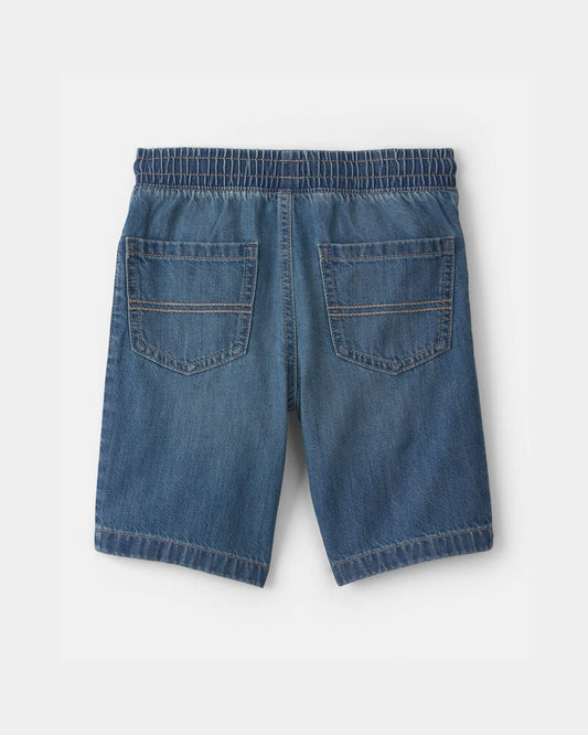 Oshkosh Boys Patchwork Denim Shorts - Dark Wash