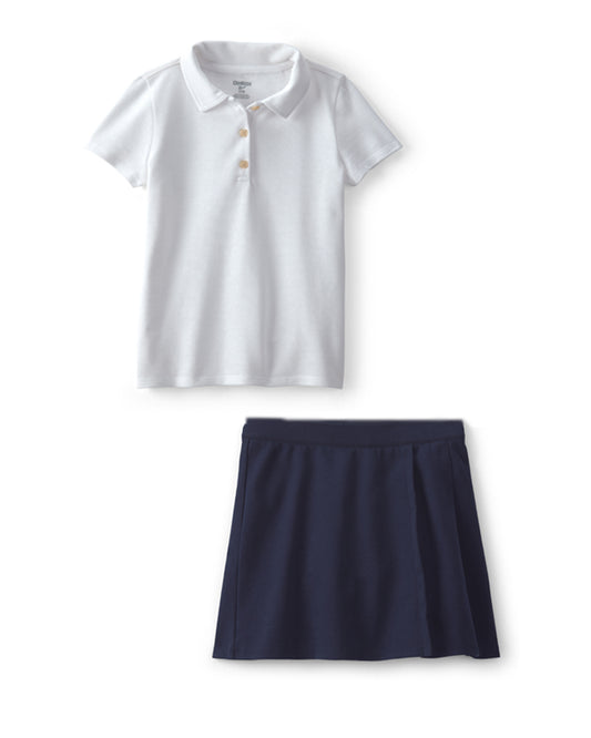 Oshkosh Girls Uniform Piqué Polo Shirt with Ponte Skort