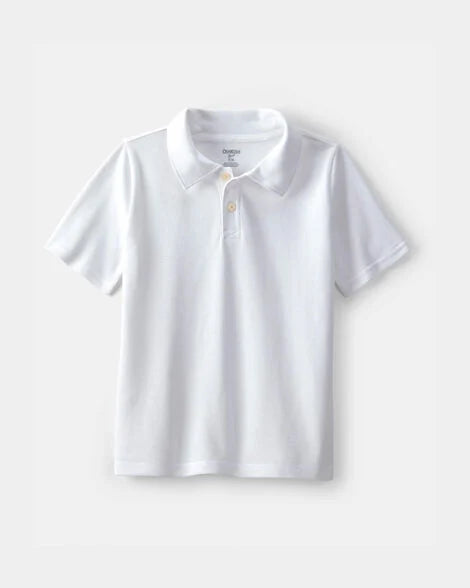 Oshkosh Boys Uniform Piqué Polo Shirt - White