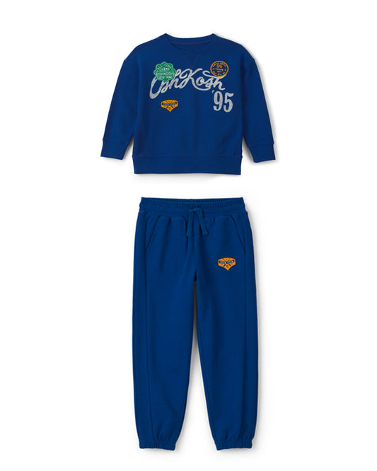 Oshkosh Boys 'OshKosh' Logo Pullover Sweatshirt with Terry Joggers