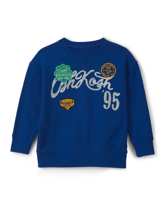 Oshkosh Boys 'OshKosh' Logo Pullover Sweatshirt with Terry Joggers