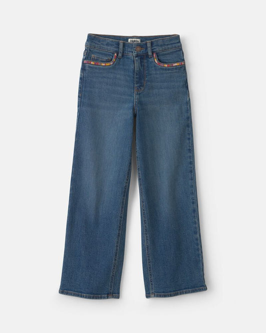 Oshkosh Girls Denim Wide-Leg Jeans - Medium Wash
