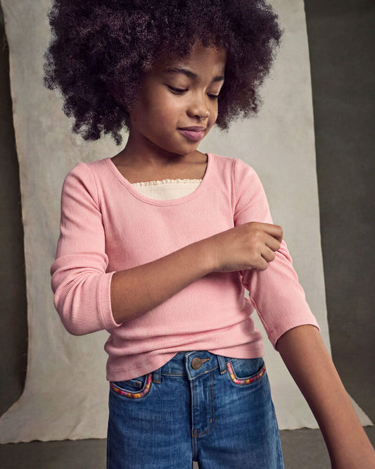 Oshkosh Girls Denim Wide-Leg Jeans - Medium Wash