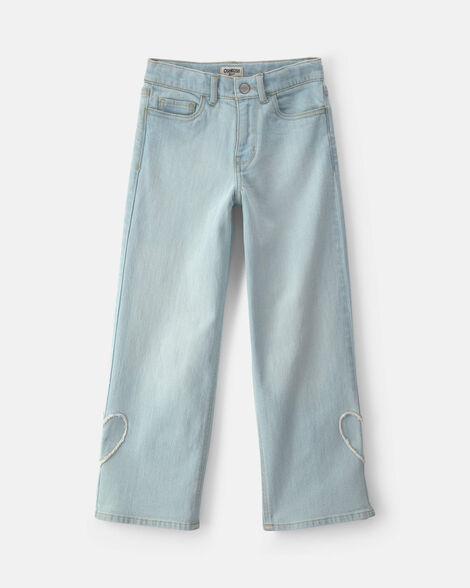 Oshkosh Girls Heart Denim Wide-Leg Jeans - Light Wash
