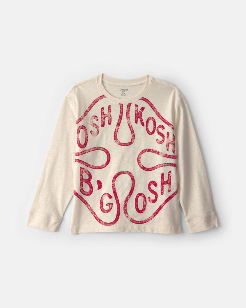 Oshkosh Girls OshKosh Logo Long Sleeve Top - Cream