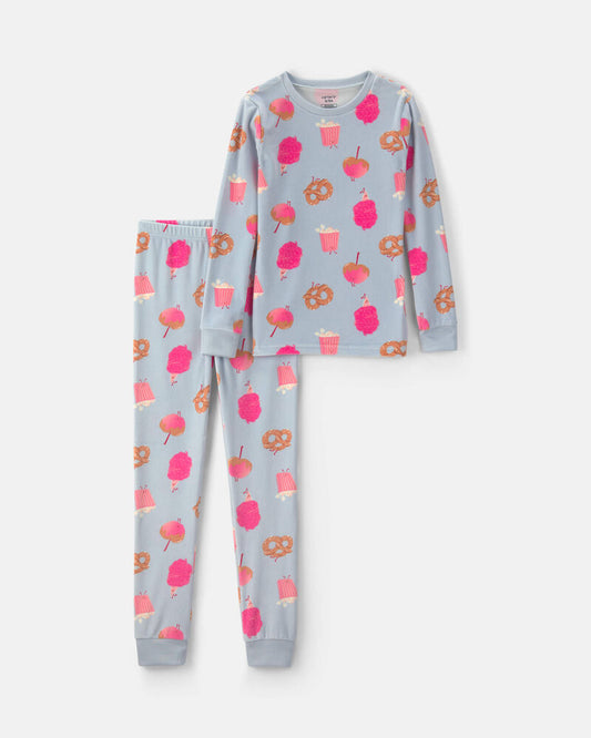 Carter's Girls 2-Piece Festival Treats DreamPlush Snug Fit Pyjama Set - Blue