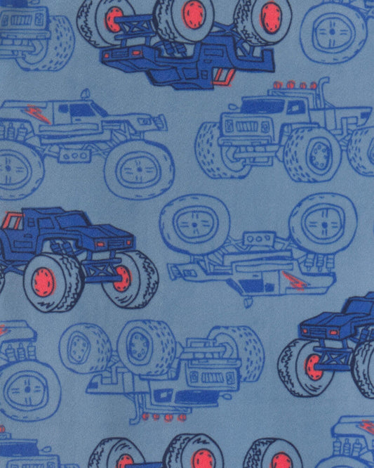 Carter's Boys 2-Piece Monster Truck Dream Plush Snug Fit Pyjama Set - Blue
