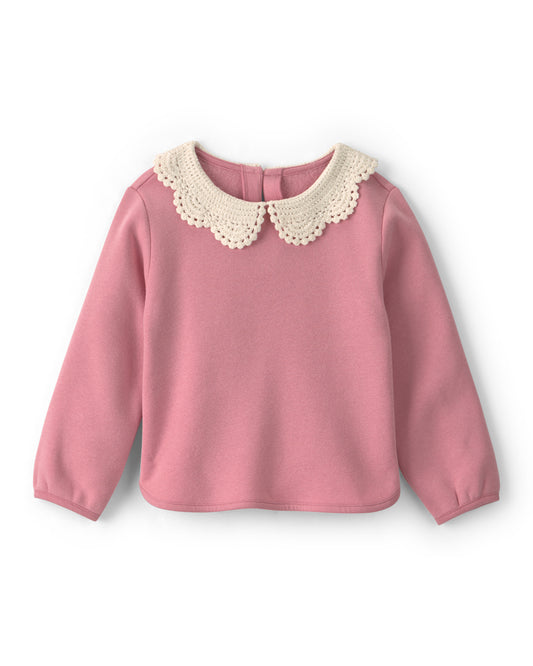 Carter's Toddler Girl Collared Fleece Sweater with Floral Corduroy Wide-Leg Pants