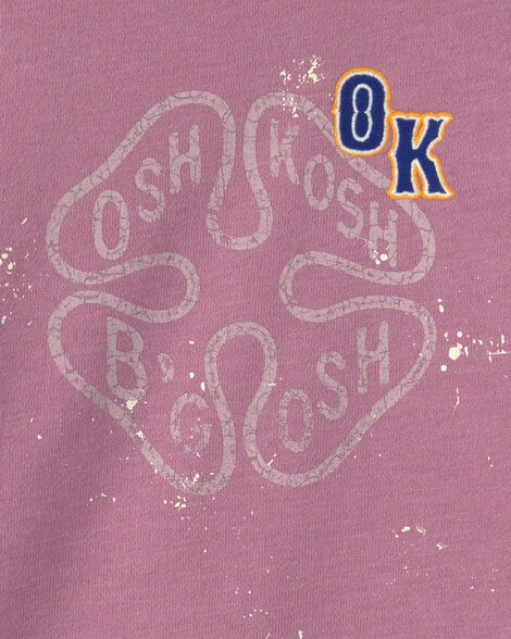 Oshkosh Toddler Girl 'OshKosh' French Terry Pullover Sweatshirt - Purple