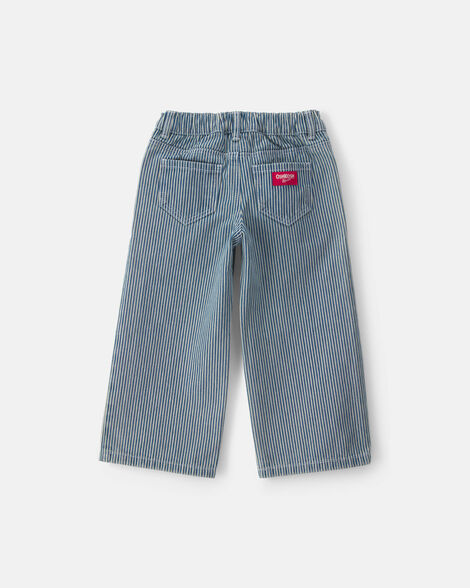 Oshkosh Girls Toddler Girl Hickory Stripe Denim Relaxed Jeans - Light Wash