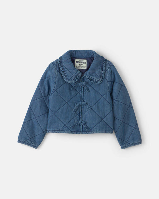 Oshkosh Toddler Girl Quilted Denim Jacket - Medium Wash