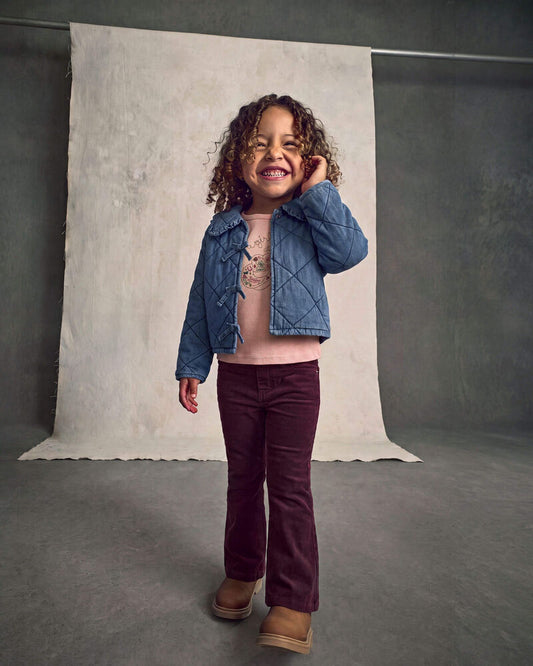 Oshkosh Toddler Girl Quilted Denim Jacket - Medium Wash