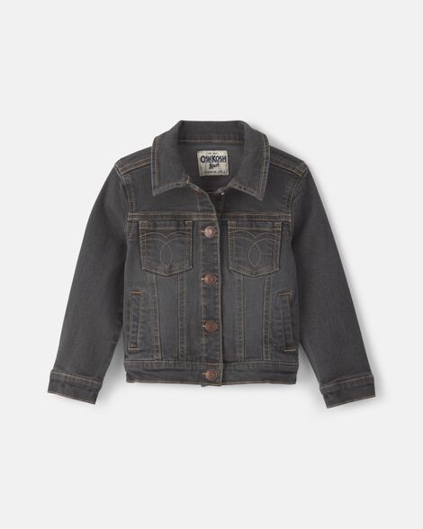 Oshkosh Toddler Girl Denim Jacket - Charcoal Wash