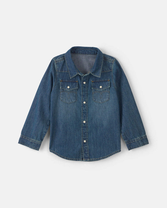 Oshkosh Toddler Boy Denim Button-Down Shirt - Dark Wash
