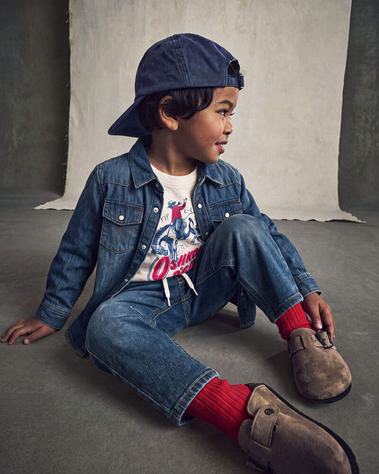 Oshkosh Toddler Boy Denim Button-Down Shirt - Dark Wash