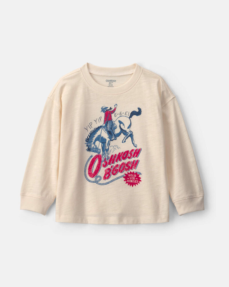 Oshkosh Toddler Boy Cowboy Long-Sleeve Graphic Tee - Cream