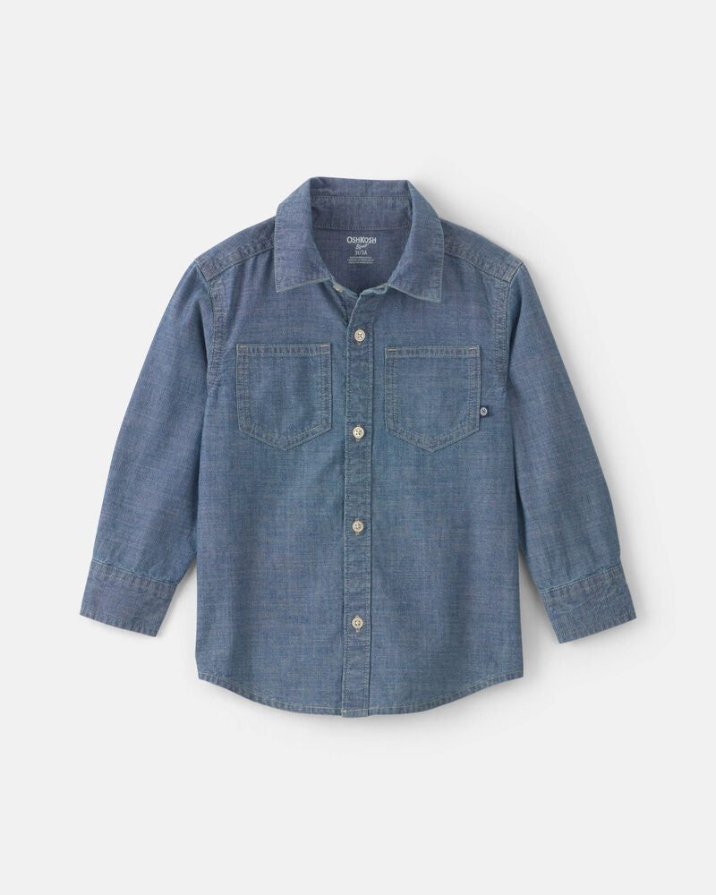 Oshkosh Toddler Boy Chambray Button-Down Shirt – Indigo