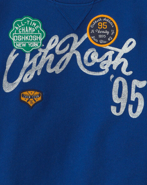 Oshkosh Toddler Boy 'OshKosh' French Terry Pullover Sweatshirt - Blue