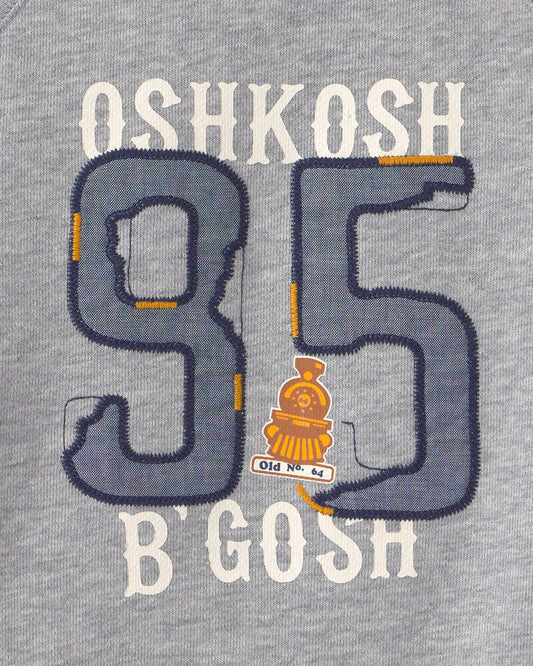Oshkosh Toddler Boy 'OshKosh' French Terry Pullover Sweatshirt - Grey