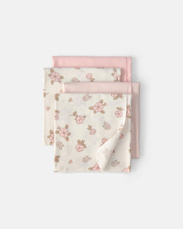 Carter's Baby 4-Pack Flowers Receiving Blankets - Pink/Ivory