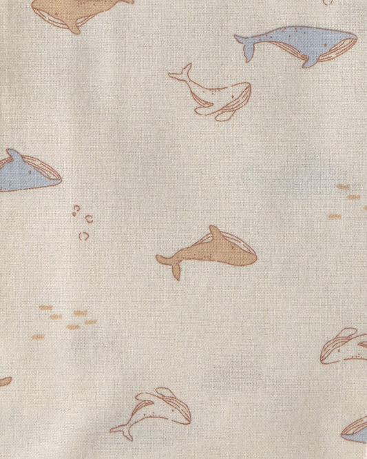 Carter's Baby 4-Pack Whale Receiving Blankets - Blue/Ivory