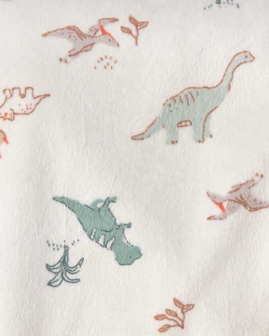 Carter's Baby Boy Dinosaur Plush Blanket - Green/Ivory