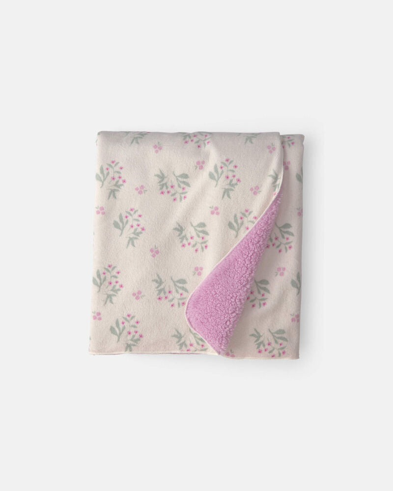 Carter's Baby Floral Plush Blanket - Purple/Cream