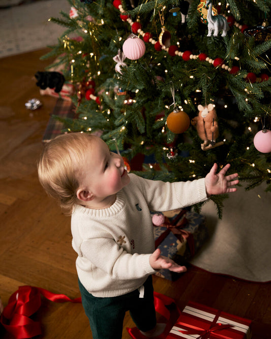 Carter's Baby Boy Holiday Print Long-Sleeve Sweater & Pant Set - White