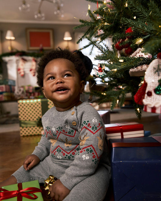 Carter's Baby Boy Fair Isle Long-Sleeve Jumpsuit - Grey