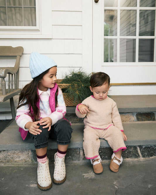 Carter's Toddler Girl Floral Fairisle Sweater - Pink/White