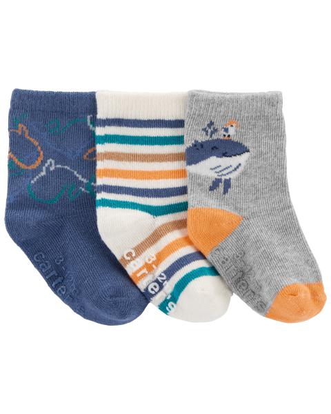 Baby 3-Pack Whale Socks
