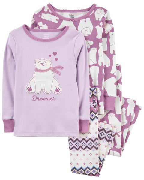 Carter's Baby 4-Piece Polar Bear 100% Snug Fit Cotton PJs