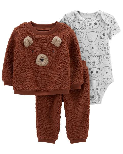 Carter's Baby 3-Piece Sherpa Bear Outfit Set