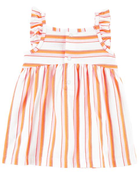 Carter's Baby 2-Piece Orange Striped Dress And Diaper Cover Set
