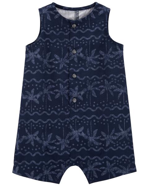 Carter's Printed Button-Front Romper