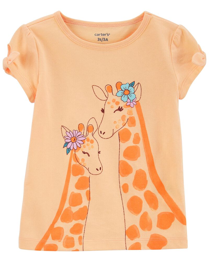 Carter's Giraffe Jersey Tee & Floral Pull-On French Terry Shorts Set