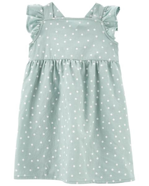 Oshkosh  Toddler Polka Dot Linen Cotton Dress