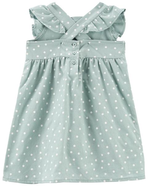 Oshkosh  Toddler Polka Dot Linen Cotton Dress
