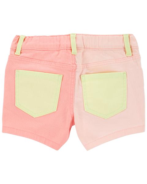 Oshkosh Toddler Iconic Denim Shorts: Neon Colorblock Remix