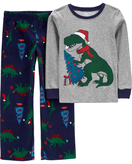 Carter's 2-Piece Christmas Dinosaur PJs in