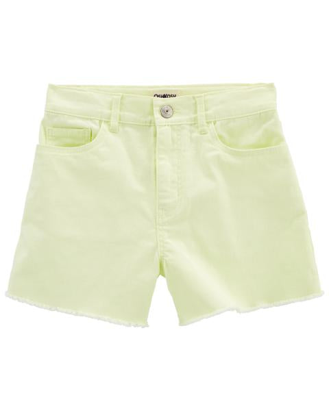 Oshkosh Kid Iconic High-Rise Midi Denim Short: Neon Twill Remix