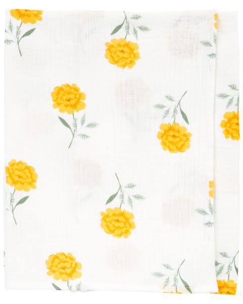 Carter's Gold Floral Gauze Baby Blanket